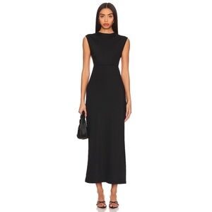 OW Collection x Revolve Dex Open Tie-Back Maxi Dress in Black Caviar